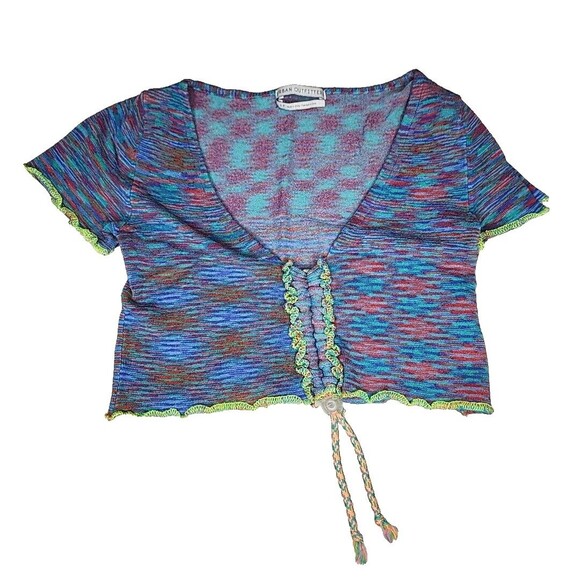 Urban Outfitters Women's Multi Colored Blue Crop-top Womens Size S - Picture 1 of 7